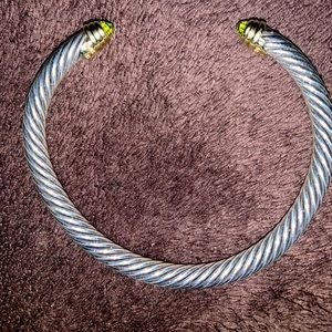 David Yurman 14k/SS 5mm Green Peridot Bracelet